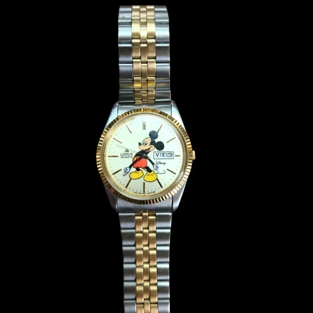 Vintage two tone Lorus mickey mouse watch